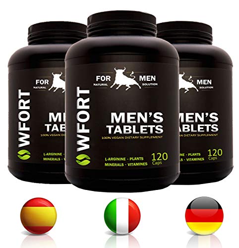 WFORT 120 Pastillas Hombre | Potenciador Masculino - Vigorizante & Booster de Testosterona | Potencia Extra y Energía