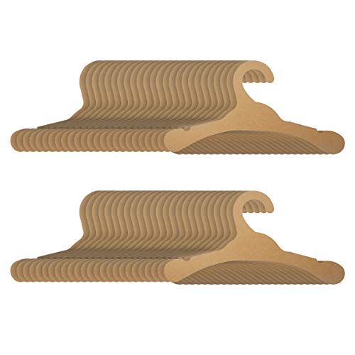 Wfortune - Perchas de cartón para bebé, perchas recicladas, perchas de papel, respetuosas con el medio ambiente para niños/niños de 28 x 14 cm (50 unidades)
