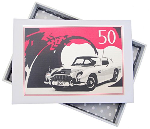 White Cotton Cards – Álbum de Fotos de 50º cumpleaños, Mini, Coche clásico, Color Blanco