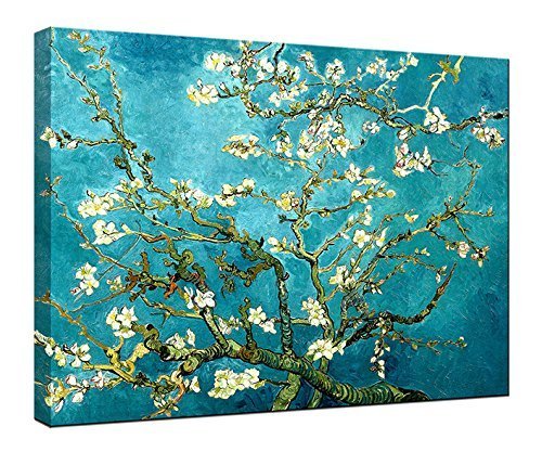 Wieco Art Giclée Impresión de Lienzo de Van Gogh pinturas al óleo de almendro en flor moderna lienzo para decoración de la pared y decoración para el hogar, 48x36inch