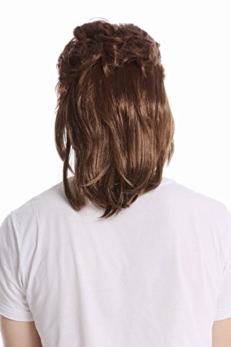 WIG ME UP- G-2-ZA6 Peluca Mujer Hombre Halloween Carnaval Mullet Largo cardado marrón 80s Pacorro