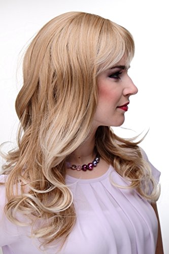 WIG ME UP- peluca de mujer wig mezcla rubio fresa y rubio plata rizos definidos pelo largo ondulado aprox. 55 cm natural 3001-27T613