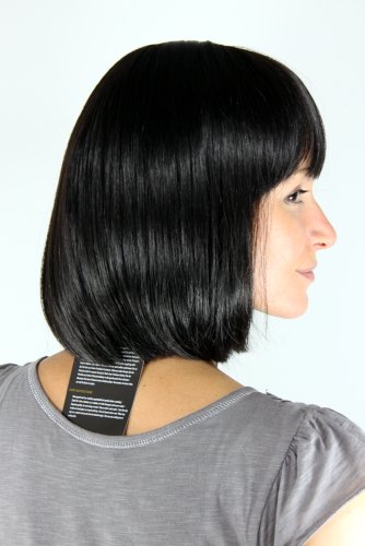 WIG ME UP- Peluca, negro, estilo Mia de Pulp Fiction (7803-2)