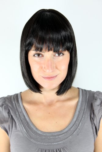 WIG ME UP- Peluca, negro, estilo Mia de Pulp Fiction (7803-2)