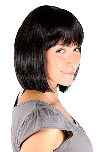 WIG ME UP- Peluca, negro, estilo Mia de Pulp Fiction (7803-2)