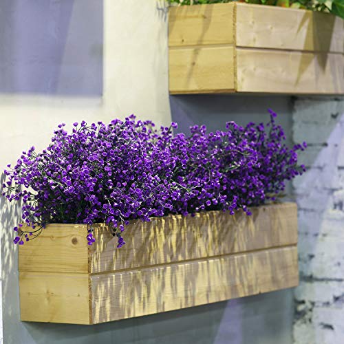 WILLBOND 12 paquetes de flores artificiales para exteriores, resistentes a los rayos UV, arbustos artificiales decorativos para arreglos florales, centro de mesa, decoración de casa, jardín, cocina