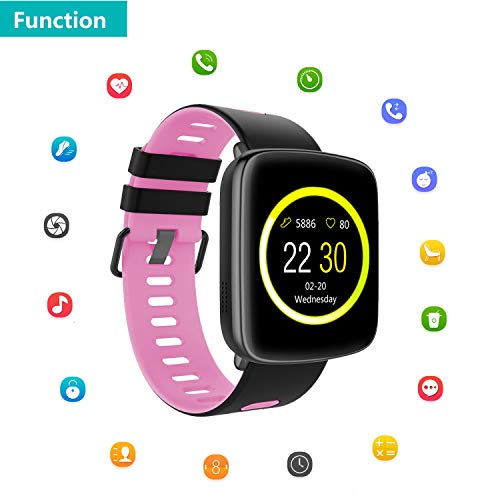 Willful Smartwatch con Pulsómetro,Impermeable IP68 Reloj Inteligente con Cronómetro, Monitor de sueño,Podómetro,Calendario,Control Remoto de música,Pulsera Actividad para Android y iOS (Rosa)