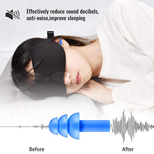 Wilxaw Tapones para los oídos para Dormir, 5 Pares Silicona Duradero Tapones para los oídos Anti rruido para Dormir, Nadar, avión, estudiar y Viajar (5 Colores)