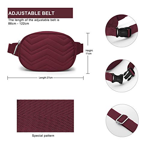 Wind Took Mini Riñonera Mujer Elegante Casual Riñonera Moda Riñonera Pequeña Impermeable Bolsa Cinturón Ajustable Riñonera Viaja Bolsa de Cintura 17 x 4 x 11 CM Gris