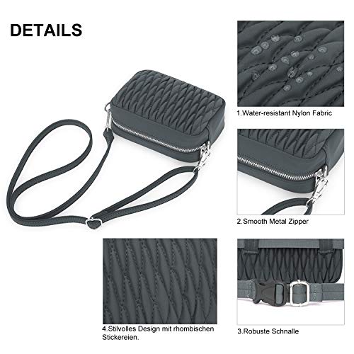 Wind Took Riñonera de la Moda Mujer Bolsos Bandolera Mujer Bolso Hombro Riñonera Casual Bolso de Cintura 2 In 1 Multifuncional Gris