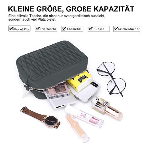 Wind Took Riñonera de la Moda Mujer Bolsos Bandolera Mujer Bolso Hombro Riñonera Casual Bolso de Cintura 2 In 1 Multifuncional Gris