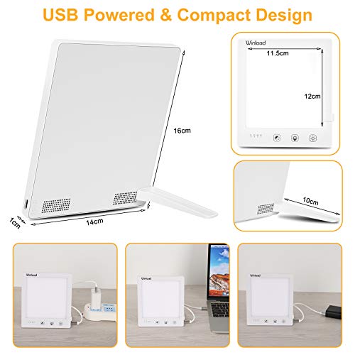 Winload Lámpara de Terapia de Luz, Lámpara de Luz Diurna 10,000 Lux, Lámpara SAD con Colores y Brillo Ajustables, 4 Ajustes de Temporizador, Lampara Luminoterapia para la Depresión Estacional
