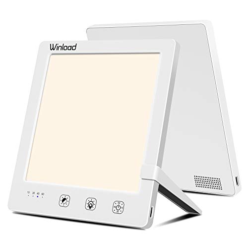 Winload Lámpara de Terapia de Luz, Lámpara de Luz Diurna 10,000 Lux, Lámpara SAD con Colores y Brillo Ajustables, 4 Ajustes de Temporizador, Lampara Luminoterapia para la Depresión Estacional