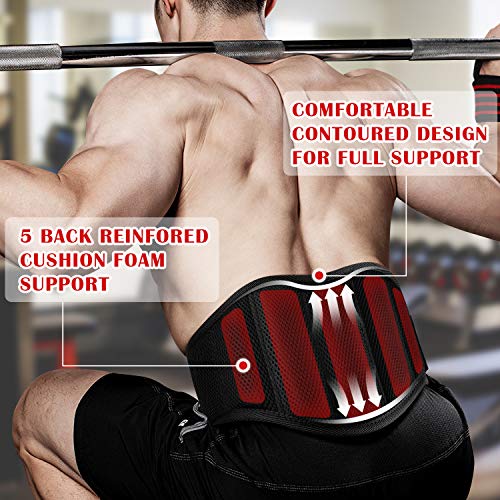 WIN.MAX Cinturón Lumbar Gimnasio，Cinturón Lumbar Gimnasio Ajustable para Hombres y Mujeres，Cinturones Pesas Levantamiento，Gimnasio Cinturón Peso Musculacion (Negro, L)
