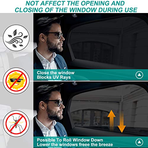 WIN.MAX Parasol de Coche, Parasol Coche Bebe, para Niños y Mascotas, Doble Tejido para Máxima Protección contra Rayos UVA, Fácil instalación, Pack de 2 Unidades