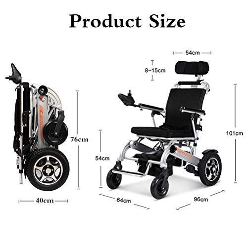 WLD Viaje Ligero Plegable Motorizado Energía Eléctrica Silla de Ruedas Vespa, Viajes Aviación Accesible Silla de Ruedas Eléctrica de Alimentación de Batalla Silla de Ruedas, Nuevo Modelo 20