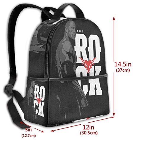 WLQP Dwayne Johnson Bolso de Hombro de Gran Capacidad y multifunción con Lados Negros Gran Mochila