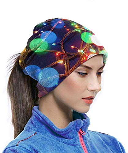 WlQshop Calentadores de Cuello Colored Light Neck Gaiter Mascarilla Bufandas Headband For Men Women Sun UV Wind Dust Protection Skiing Riding Running