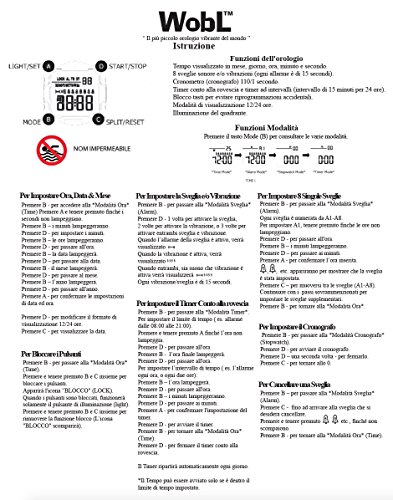 WobL - NEGRO 8 Alarm Reloj Recordatorio Vibratorio