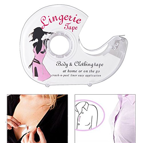 Woboren Fashion Tape Cinta Adhesivo para la Ropa y Sujetador con cubierta de pezón (5 metros, one color)