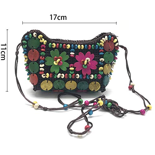 Wohlstand Bandolera para Mujer,Mini Bolso de Teléfono Móvil Bandolera Mujer,teléfono Bolsa,Bolso de Flores de Hippie Colorido