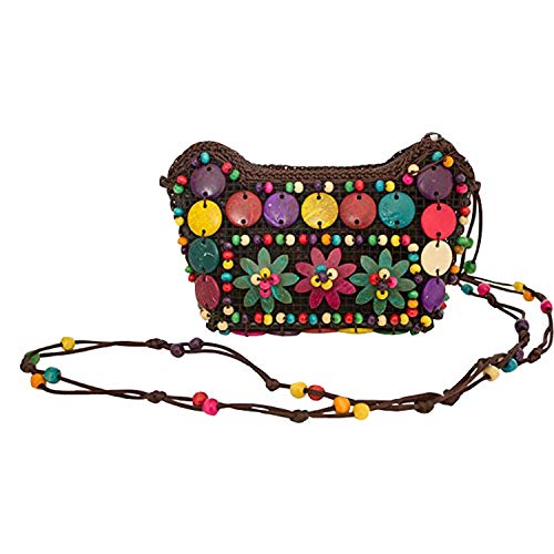 Wohlstand Bandolera para Mujer,Mini Bolso de Teléfono Móvil Bandolera Mujer,teléfono Bolsa,Bolso de Flores de Hippie Colorido