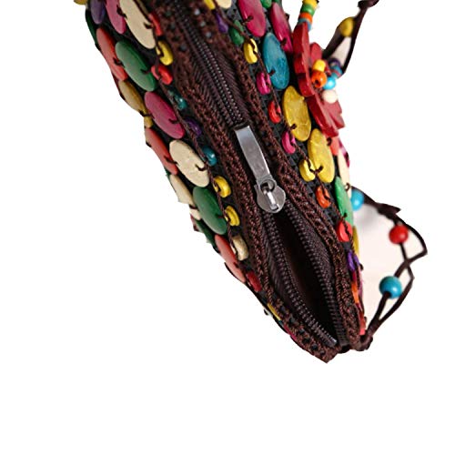 Wohlstand Bandolera para Mujer,Mini Bolso de Teléfono Móvil Bandolera Mujer,teléfono Bolsa,Bolso de Flores de Hippie Colorido