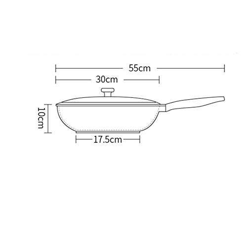 Wok Profesional Antiadherente No fume Compuesto general Multi-Capa inferior antiadherente Pan Maifan Piedra antiadherente Inferior sartén (Color : Maifan stone, Size : 55x30x10cm)
