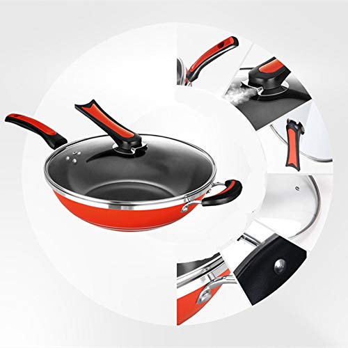 Wok Profesional Antiadherente No se permite fumar antiadherente sartén Compuesto Bottom aleación de aluminio Pan (Color : Alloy, Size : 32x9cm)