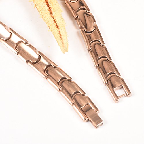 Wollet - Collar de Titanio de Oro Rosa para Mujer, joyería para energía Sana, hematita Bio-germanio Pura (TIN-4614R TIB-4614R)