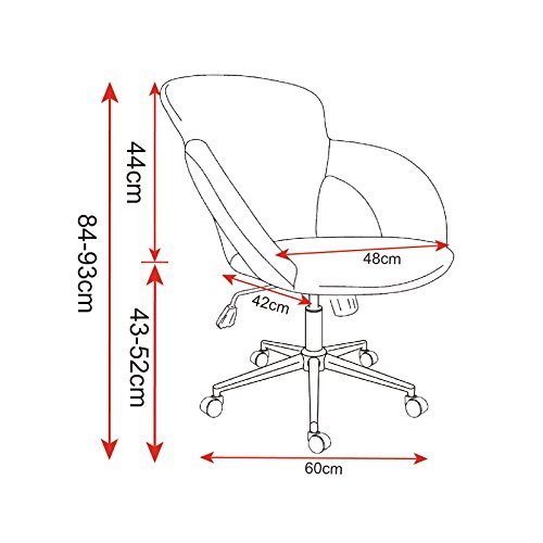 WOLTU Silla de Oficina Silla de Escritorio para Trabajo con Ruedas,Giratoria de Oficina Gris Claro BS17hgr