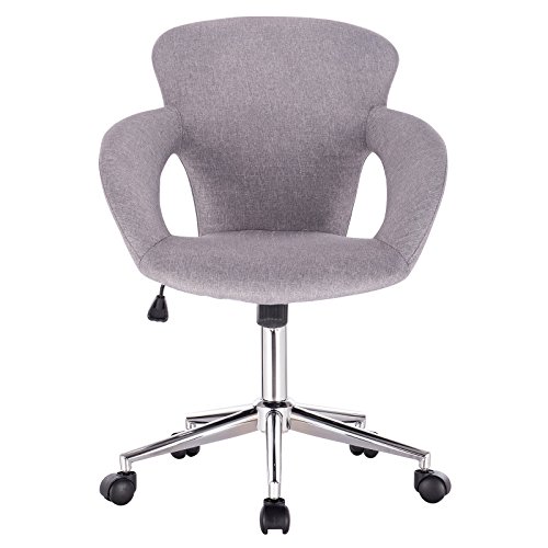 WOLTU Silla de Oficina Silla de Escritorio para Trabajo con Ruedas,Giratoria de Oficina Gris Claro BS17hgr
