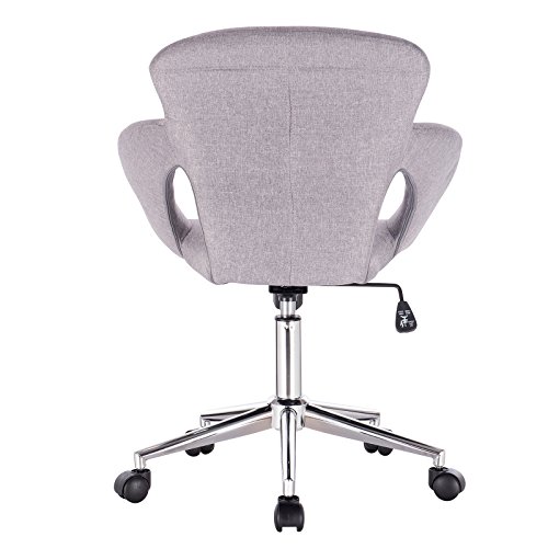 WOLTU Silla de Oficina Silla de Escritorio para Trabajo con Ruedas,Giratoria de Oficina Gris Claro BS17hgr
