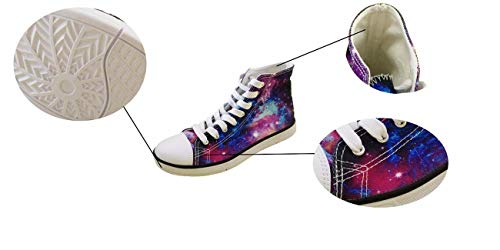 Women Lady Red Hi Top Canvas Shoes Cute Skull Lace Up Walking Trainers Pumps Blue CA4735AK UK 2/EU35