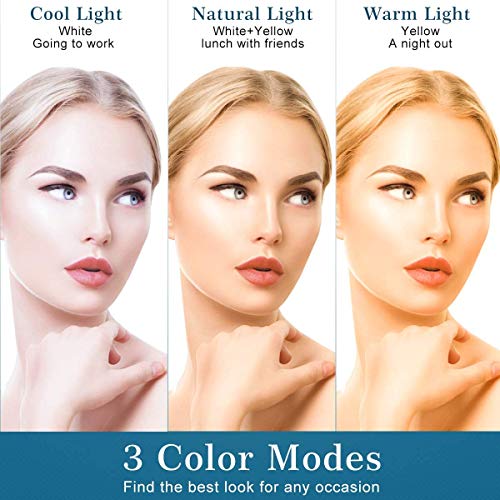 Wonepic Tabla Tabla de Maquillaje Maquillaje Espejo LED Espejo con 5 Veces Lupa Plegable portátil de Pantalla táctil del Espejo Ajustable de Pared de Maquillaje Luz