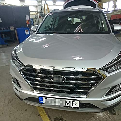 wowowa ABS Cromado Capucha Delantera Capo Parrilla Cubierta de moldura de Labios Barra de Ajuste Adorno de Malla para Hyundai Tucson 2015-2020