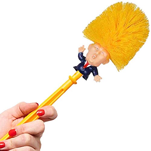 WSNFQ Cepillo de baño Donald Trump, Cepillo de baño Creativo e Interesante, Cepillo de Limpieza doméstico de Broma, Utilizado para la Limpieza Profunda del Inodoro (Me Gusta)