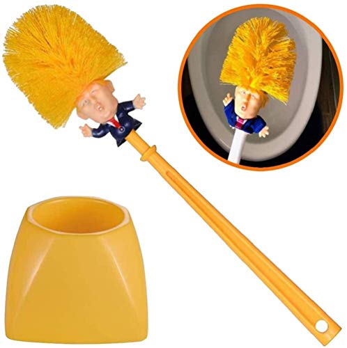 WSNFQ Cepillo de baño Donald Trump, Cepillo de baño Creativo e Interesante, Cepillo de Limpieza doméstico de Broma, Utilizado para la Limpieza Profunda del Inodoro (Me Gusta)
