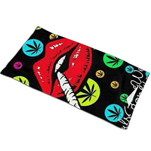 WU4FAAR - Juego de 2 pasamontañas para la cabeza, diseño de hojas de marihuana y labio ahumado