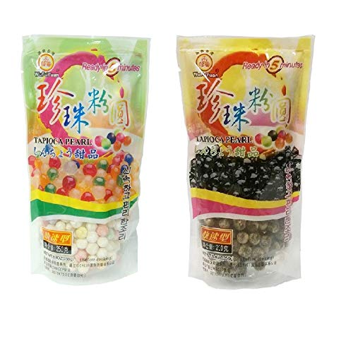 Wufuyuan Tapioca Pearl (paquete de 2) – Negro y color 500 g