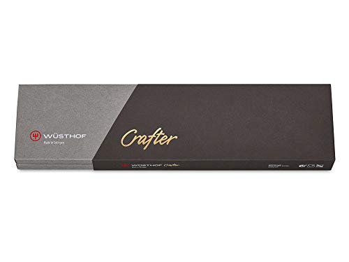 Wüsthof 3781/20 Crafter - Cuchillo de cocina (hoja de 20 cm, mango de madera de roble ahumado, remaches de latón, acero inoxidable, forjado, muy afilado)