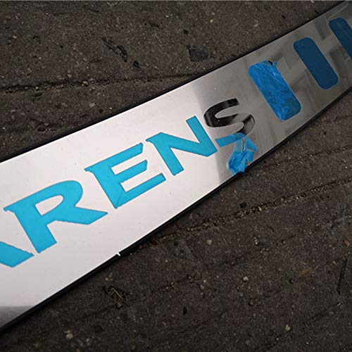 WXQYR 1 Pieza de Textura de Acero Inoxidable Exterior del Maletero Parachoques pie de Ajuste del umbral de la Puerta Trasera Placa de protección antirrayas para kia carens 2013-2019 Car-Styling