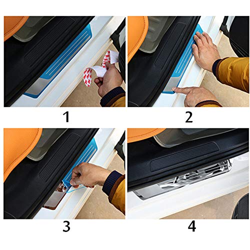 WXQYR 1 unid Textura de Acero Inoxidable Exterior del Parachoques del Maletero del pie de la Puerta Trasera de la Placa de protección antiarañazos para Volvo XC60 2009-2014