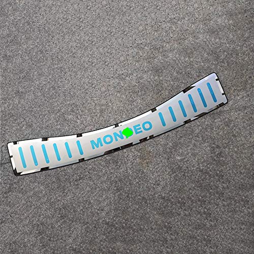 WXQYR 1 unid Textura de Acero Inoxidable Exterior del Parachoques del Maletero del pie de la Puerta Trasera de la Placa de protección antiarañazos para Ford Mondeo 2013-2017