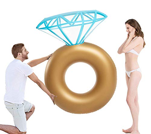 WYFDM Anillo de Diamante Inflable Flotador para Piscina - Anillo de Compromiso Fiesta de Despedida de Soltera Estagador de natación al Aire Libre Salón Flotante para Adultos y niños