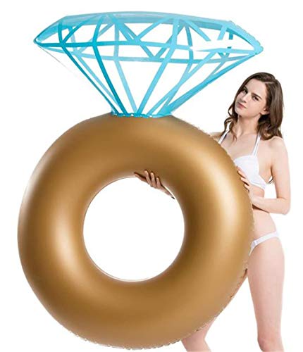 WYFDM Anillo de Diamante Inflable Flotador para Piscina - Anillo de Compromiso Fiesta de Despedida de Soltera Estagador de natación al Aire Libre Salón Flotante para Adultos y niños