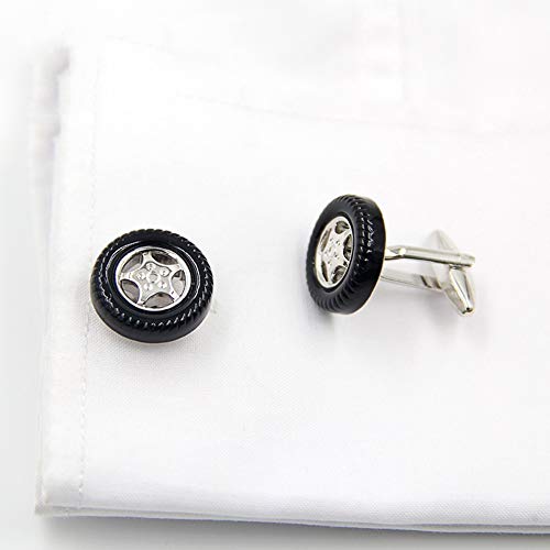 WYLCDGEOO Fashion Car Tire Factory Los Hombres de Negocios de Manga de uñas de Metal Gemelos