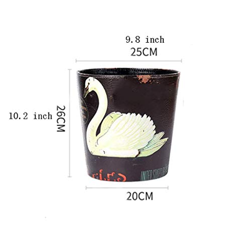 WYZQ Botes de Basura, Papelera Retro Papelera, Cubos de Basura sin Tapa, Capacidad de 2.9 galones-galones, para baños, dormitorios, cocinas, Florerías Basureros (Color: Mariposa Verde Verde), Garba