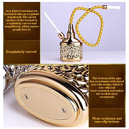 WZLJW Prima de la Mano cachimba Mini Pipa de Agua for Multiuso Uso del Filtro cachimba Manguera o con Filtro, una Mano sosteniendo Shisha Conjunto, Azul ggsm (Color : Silver)