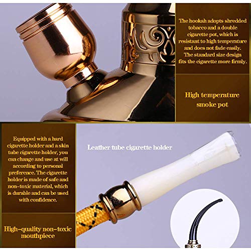 WZLJW Prima de la Mano cachimba Mini Pipa de Agua for Multiuso Uso del Filtro cachimba Manguera o con Filtro, una Mano sosteniendo Shisha Conjunto, Azul ggsm (Color : Silver)